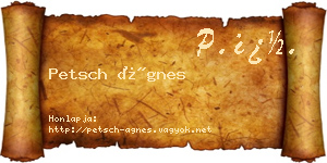 Petsch Ágnes névjegykártya