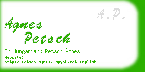 agnes petsch business card