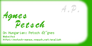 agnes petsch business card
